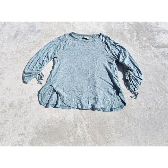 Anthropologie Sweaters - Anthropologie Saturday Sunday Women Small Sweater Green Marled Cinch Tie Sleeves